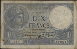 Frankrijk  P84 10 Francs 1939
