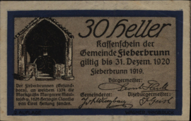 Oostenrijk - Noodgeld - Fieberbrunn KK.:200 30 Heller 1920