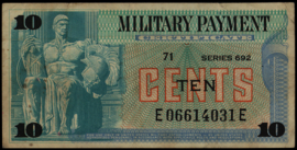 United States of America (USA) - Military Payment Certificate P92 10 Cents (19)69 (No date)