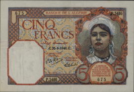 Algerije  P77 5 Francs 1941