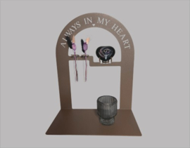 Gedenkhouder voor 8cm glazen hart mini urn