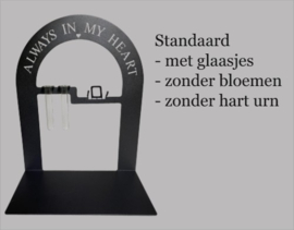 Gedenkhouder voor 8cm glazen hart mini urn