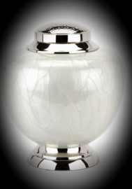 Mother of pearl white brass urn 4 liters