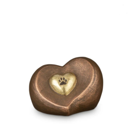 Keramische dierenurn hart (brons)