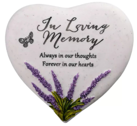 Hart gedenksteen "In Loving Memory"