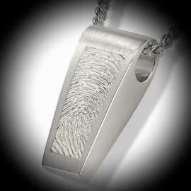 Fingerprint jewelry for keeping ashes