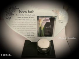 Waxinehouder Hart  "jouw lach"