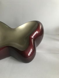 Mini urn vlinder zilver-bordeau kleur