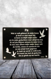 Bord met tekst "pa"