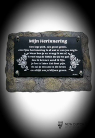 Gedenksteen(urn)met gedenkplaatje "Herinnering"
