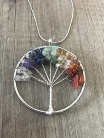 Chakra levensboom hanger met collier