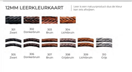 Gevlochten Armband man leder met afdruk