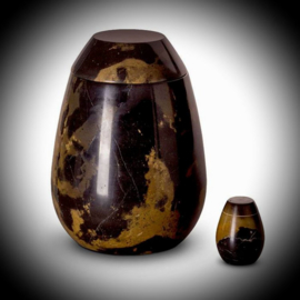 Marmeren urn zwart-bruin