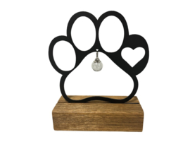 Mini Urn Pootafdruk met Houten Sokkel