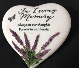 Hart gedenksteen "In Loving Memory"