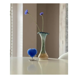 Hart mini urn kristalglas baby blauw