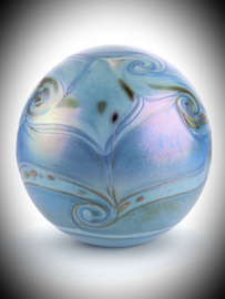 Glazen bol urn  "zee blauw" 4 liter