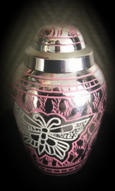 Mini urn met vlinder -pink