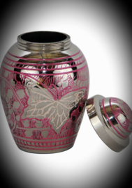 Mini urn met vlinder -pink
