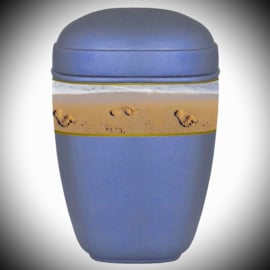 Eco-Sea cremation urn with footprints