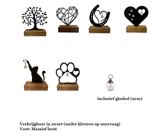 Kleine urnen inclusief glasbol