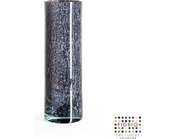 Design Vaas Cilinder - Fidrio BLACK FOREST - glas, mondgeblazen bloemenvaas - diameter 12 cm hoogte 38 cm