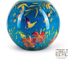 Design vaas bolvase - Fidrio KOLIBRI - HANDPAINTED - Bloemenvaas glas, mondgeblazen - diameter 40 cm