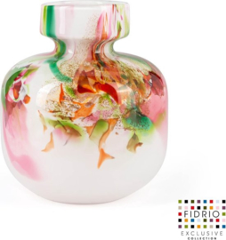 xxx Design vaas olympia Medium - Fidrio MIXED COLOURS - glas, mondgeblazen bloemenvaas - hoogte 20 cm