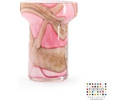 Design vaas Evoluon Large - Fidrio PINK FLAME - glas, mondgeblazen bloemenvaas - hoogte 19,5 cm