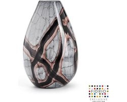 Design vaas Organic - Fidrio ONYX FLAME - glas, mondgeblazen bloemenvaas - hoogte 30 cm 