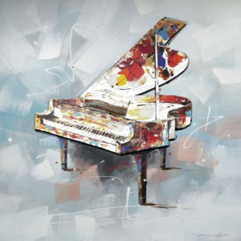 Olieverfschilderij - Piano - 100x100 cm