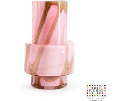 Design vaas Nuovo - Fidrio PINK FLAME - glas, mondgeblazen bloemenvaas - diameter 10 cm hoogte 35 cm
