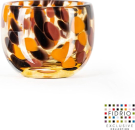 Design kaarshouder Candleholder - Fidrio Havanna - glas, mondgeblazen - diameter 9 cm hoogte 7 cm