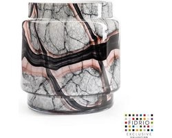 Design pot Puccini - Fidrio ONYX FLAME - glas, mondgeblazen - diameter 17 cm hoogte 20,5 cm 