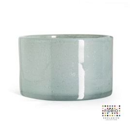 Design vaas Fidrio - glas kunst sculptuur - cilinder - Pacific- mondgeblazen - 14,5 cm hoog