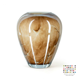 Design vaas Fidrio - glas kunst sculptuur - Alore - Marmi - mondgeblazen - 22 cm hoog 