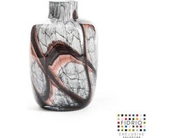 Design vaas Toronto M - Fidrio ONYX FLAME - glas, mondgeblazen bloemenvaas - hoogte 15 cm