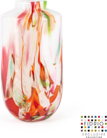 xxx Design vaas nova - Fidrio MIXED COLOURS - Bloemenvaas glas, mondgeblazen bloemenvaas - hoogte 32 cm --
