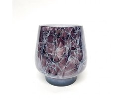 Design Vaas Milano - Fidrio MAUVE PURPLE - glas, mondgeblazen bloemenvaas - diameter 18 cm hoogte 27 cm