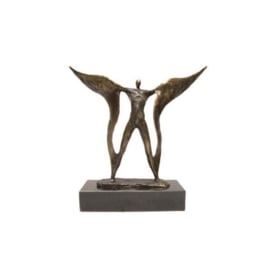 Beeld brons - sculptuur - figuur - de vleugels uitslaan - 15 cm hoog - Martinique