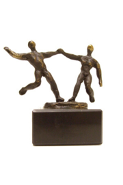Bronzen beeldje - sculptuur - abstract - samen in evenwicht - Martinique