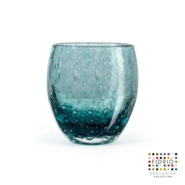 Design vaas  - Fidrio LAGOON - glas, mondgeblazen bloemenvaas - diameter 11,5 cm hoogte 20 cm