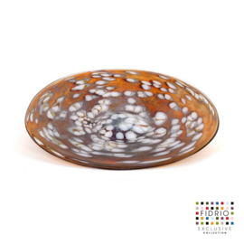 Design schaal Fidrio - glazen sculptuur - hazel - plate - glas - mondgeblazen - 45 cm rond