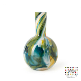 Design vaas Fidrio - glas kunst sculptuur - Globe colori - mondgeblazen - 20 cm hoog