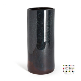 Design vaas Fidrio - glas kunst sculptuur - cilinder - Moonlight - mondgeblazen - 39 cm hoog  