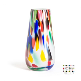 Design vaas Fidrio - Gloriosa Candy - gekleurd glas - mondgeblazen - 15 cm hoog