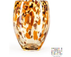 Design vaas Oval - Fidrio Havanna - glas, mondgeblazen - diameter 18 cm hoogte 25 cm