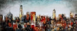 Olieverfschilderij - Skyline - 60x150 cm