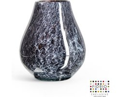 Design Vaas Venice - Fidrio BLACK FOREST - glas, mondgeblazen bloemenvaas - diameter 19 cm hoogte 25 cm