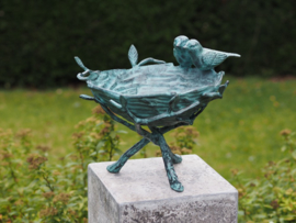 Tuinbeeld - bronzen beeld - Vogelbad - Bronzartes - 29 cm hoog